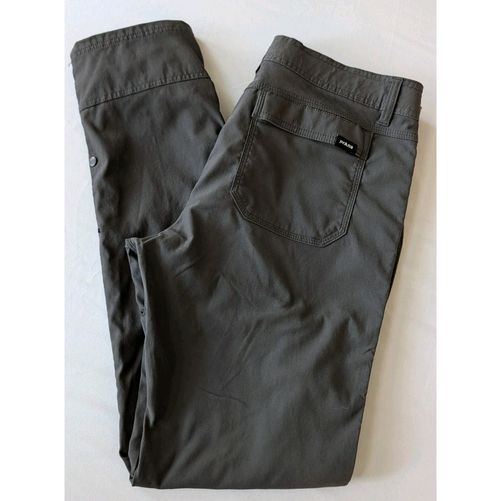 prAna Stretch Zion Pants Mens 34x32 Gray Slim Fit Roll-Up Hiking Cargo